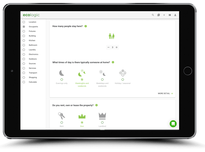 Screenshot of Ecologic interface